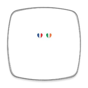 France and Ireland Irish flag Flags - Square fridge magnet - white - Front