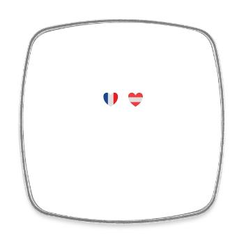 France et Autriche Drapeau autrichien - Magnet carré - blanc - Devant