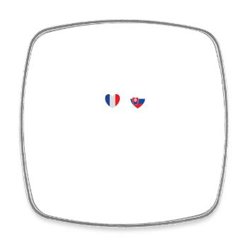France and Slovakia Slovak flag Flags - Square fridge magnet - white - Front