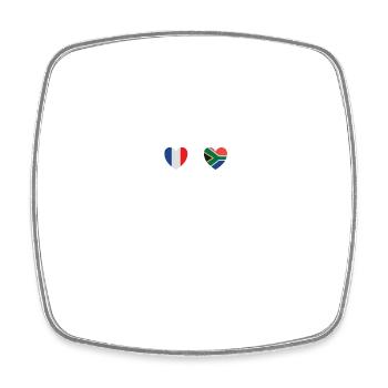 France and South Africa South African flags - Square fridge magnet - white - Front