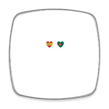 Spain and Bangladesh Bangladesh flag - Square fridge magnet - white - Front