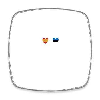 Espagne et Estonie Drapeau estonien Drapeaux - Magnet carré - blanc - Devant