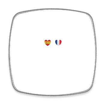 Spain and France French flag Flags - Square fridge magnet - white - Front
