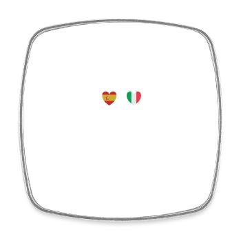 Espagne et Italie Drapeau italien Drapeaux - Magnet carré - blanc - Devant