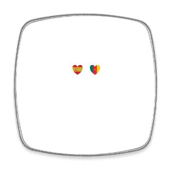 Espagne et Cameroun Drapeaux du Cameroun - Magnet carré - blanc - Devant