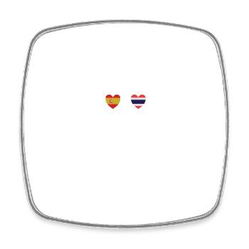 Espagne et Thaïlande Drapeaux Drapeau Thaï - Magnet carré - blanc - Devant
