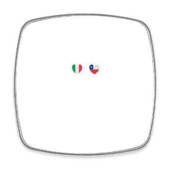 Italy and Chile Chilean flag Flags - Square fridge magnet - white - Front