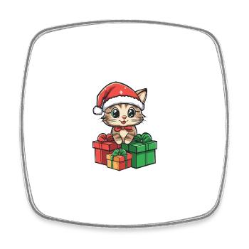 Cadeaux de bande dessinée de Noël pour chats - Magnet carré - blanc - Devant