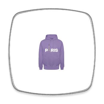 Paris Hoodie mit Eiffelturm - Viereckiger Kühlschrankmagnet - Weiß - Vorne