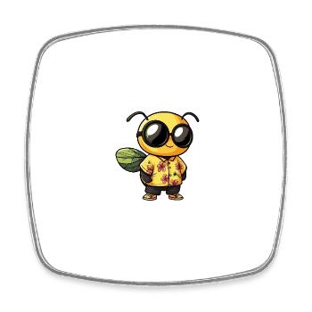 Abeille Fraîche Été - Magnet carré - blanc - Devant