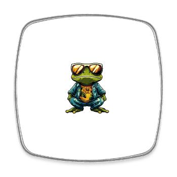 Frosch Cool Sommer - Viereckiger Kühlschrankmagnet - Weiß - Vorne