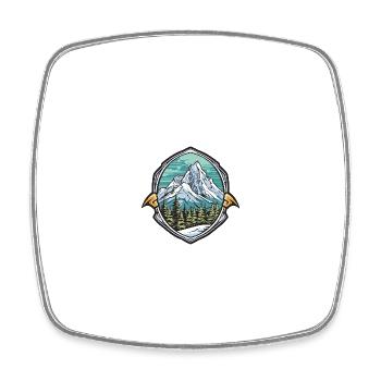 Alps Ski Mountains - Square fridge magnet - white - Front