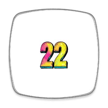 22 Symbole numérique - Magnet carré - blanc - Devant