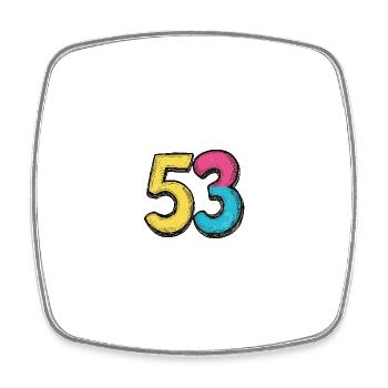 53 Number Symbol - Square fridge magnet - white - Front