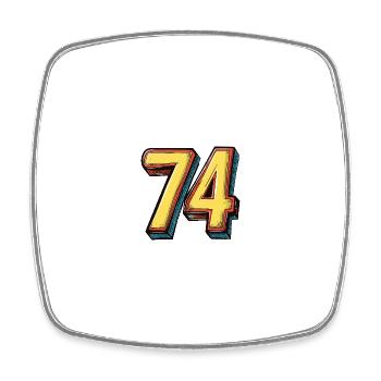 74 Symbole numérique - Magnet carré - blanc - Devant