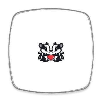 Skunk Couple Saint-Valentin - Magnet carré - blanc - Devant