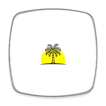 Insel Palme Sommer Sonne - Viereckiger Kühlschrankmagnet - Weiß - Vorne