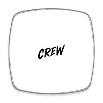 Crew Schriftzug - Viereckiger Kühlschrankmagnet - Weiß - Vorne