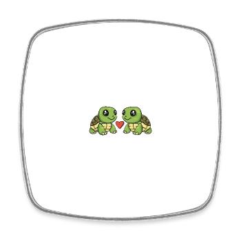 Turtle Couple Valentine's Day - Square fridge magnet - white - Front