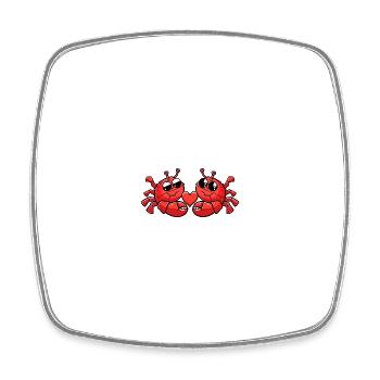 Cancer Couple D’amour Crabe Animal La Saint-Valentin - Magnet carré - blanc - Devant