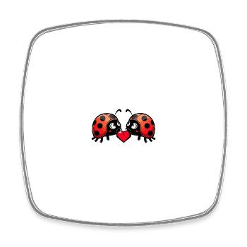 Ladybug Couple Heart Valentine's Day - Square fridge magnet - white - Front