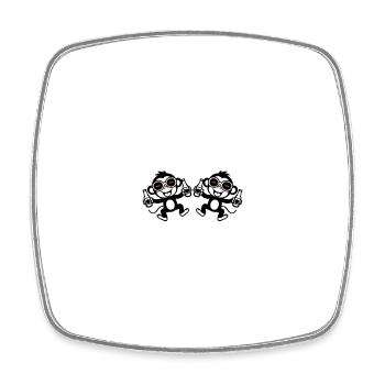 Monkey Beer Party Team - Square fridge magnet - white - Front