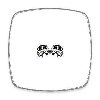 Monkey Party Birthday Team - Square fridge magnet - white - Front