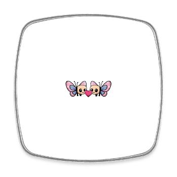 Schmetterling Paar Valentinstag - Viereckiger Kühlschrankmagnet - Weiß - Vorne