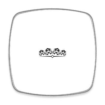 Monkey Party Team Funny - Square fridge magnet - white - Front