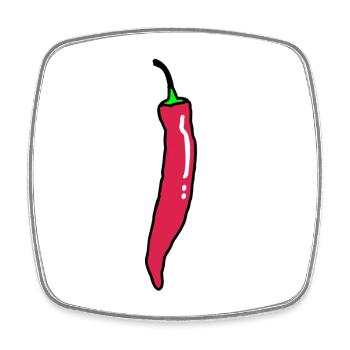 Scharfe Chilischote Chili Paprika - Viereckiger Kühlschrankmagnet - Weiß - Vorne