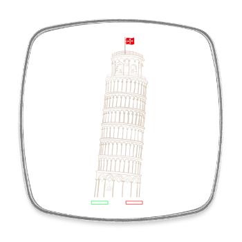 Schiefe Turm von Pisa - Viereckiger Kühlschrankmagnet - Weiß - Vorne