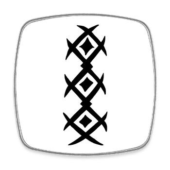 Tatouage de chemise - Magnet carré - blanc - Devant