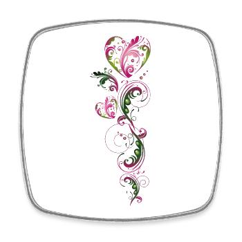 Cœur Tendril D'été Vintage Floral - Magnet carré - blanc - Devant