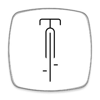 Fixie, vélo, pur minimalisme, vélo - Magnet carré - blanc - Devant