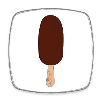 T-shirt crème glacée MAGNUM - Magnet carré - blanc - Devant