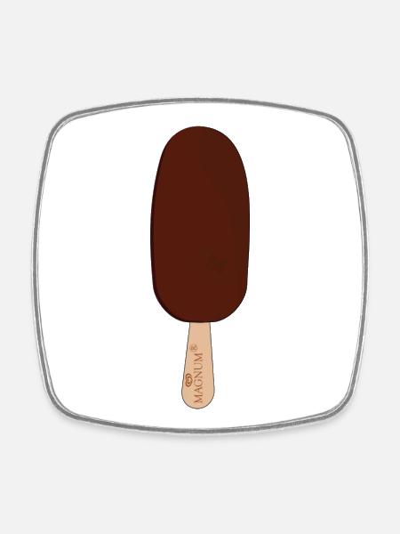 MAGNUM ice cream tshirt - Square fridge magnet - white