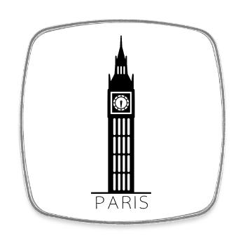 Paris - Viereckiger Kühlschrankmagnet - Weiß - Vorne