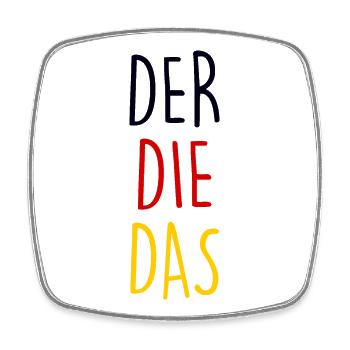 German language - Viereckiger Kühlschrankmagnet - Weiß - Vorne