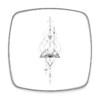 Buch Geometrie - Viereckiger Kühlschrankmagnet - Weiß - Vorne