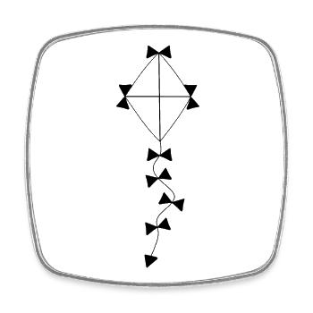 Drachen schwarz Herbst - Viereckiger Kühlschrankmagnet - Weiß - Vorne