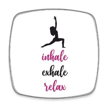 Yoga - Einatmen. Ausatmen. Entspannen. - Viereckiger Kühlschrankmagnet - Weiß - Vorne