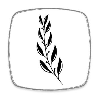 Magnolia branch - Square fridge magnet - white - Front