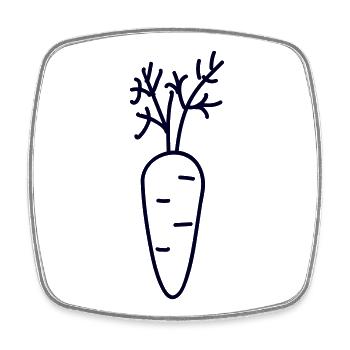 Karotte Mohrrübe carrot - Viereckiger Kühlschrankmagnet - Weiß - Vorne