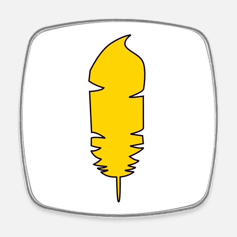 Feather - Square fridge magnet - white