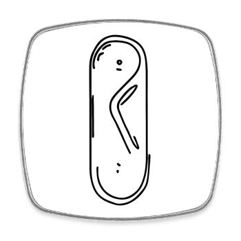 Snowboard - Viereckiger Kühlschrankmagnet - Weiß - Vorne