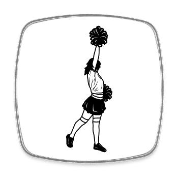 Dessin de pom-pom girl - Magnet carré - blanc - Devant