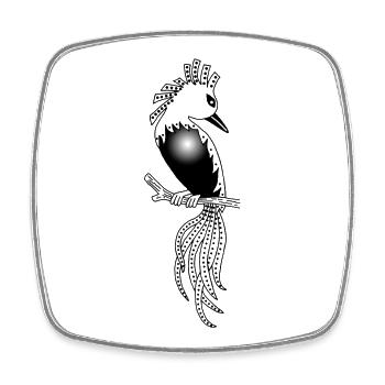 Der Onyx-Vogel - Viereckiger Kühlschrankmagnet - Weiß - Vorne