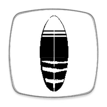 Surfboard Pixel - Square fridge magnet - white - Front