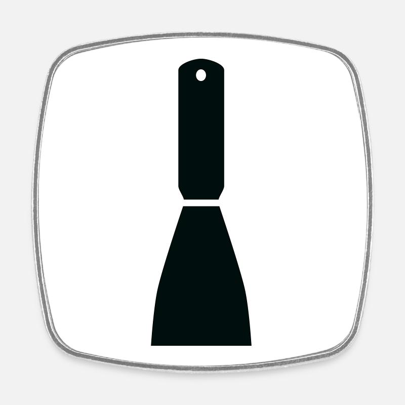 Minimalistischer Spachtel – Handwerkskunst - Viereckiger Kühlschrankmagnet - Weiß