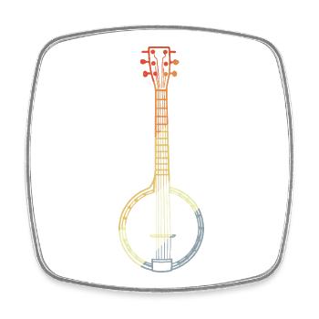 Banjo Sketch 90s Look - Square fridge magnet - white - Front